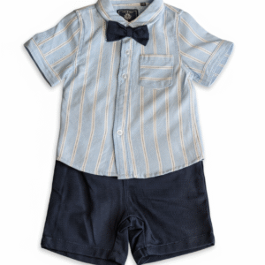 Short Sleeve Set with Stripes (Blue)